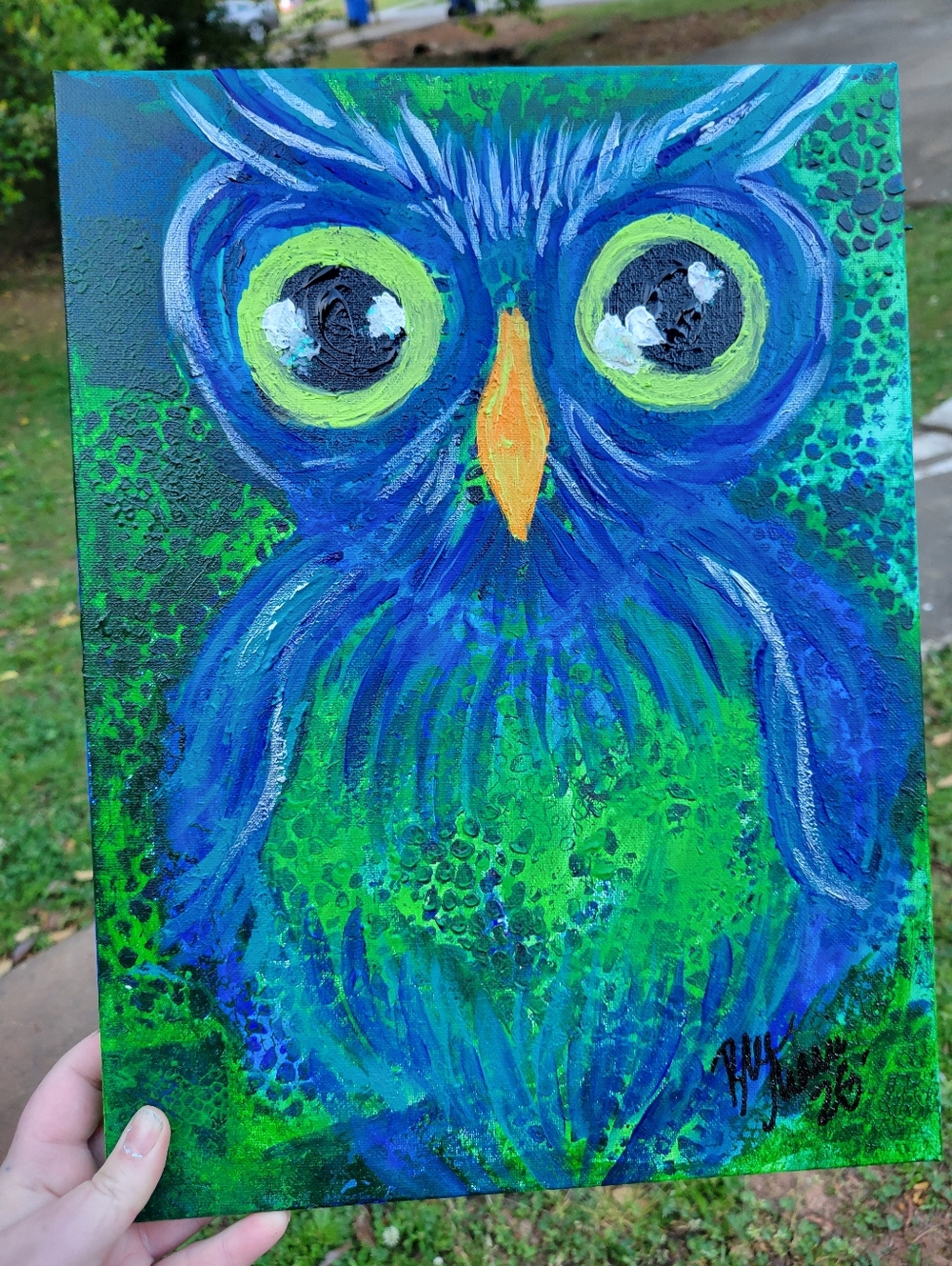 "Give A Hoot, Harold" Original Artwork Created By Brea Marie 12in X 16in - Picture 5 of 8